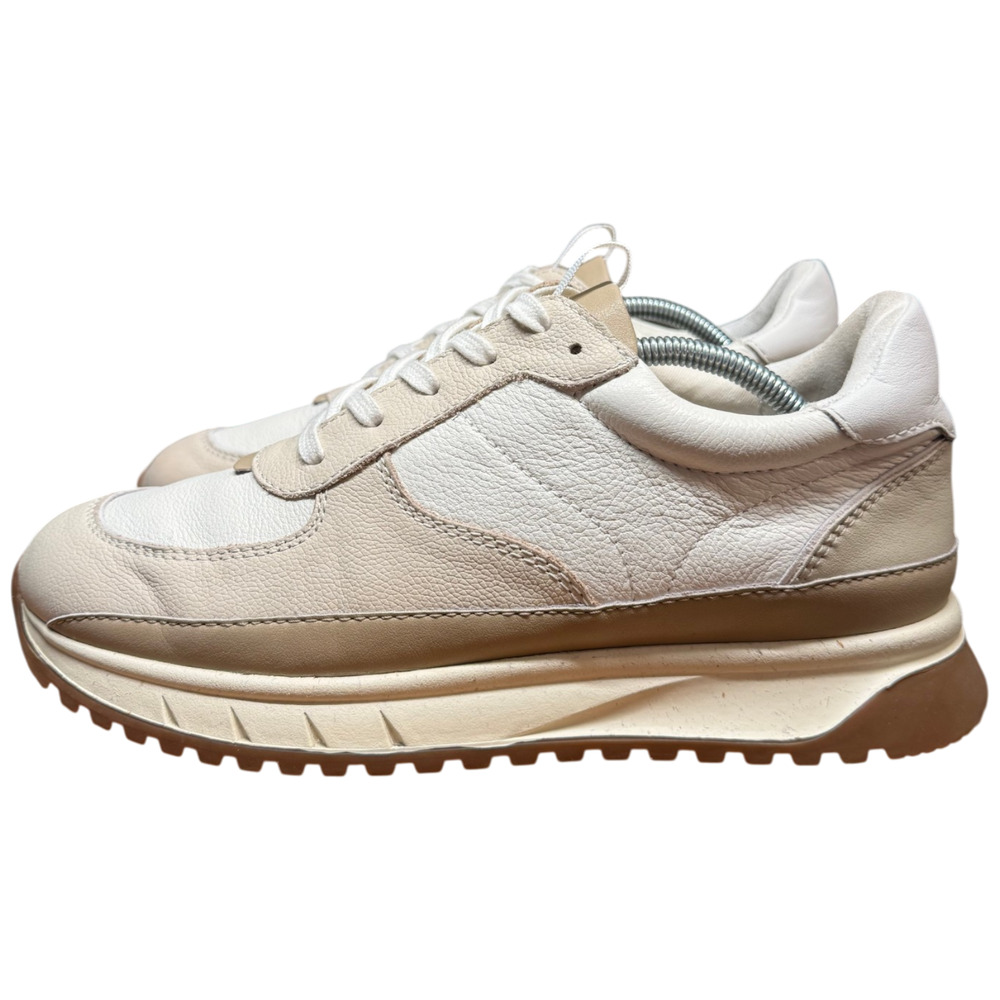 MADEWELL Kickoff Trainer Leather Sneakers Women's 8.5 Colorblock White Tan MB857